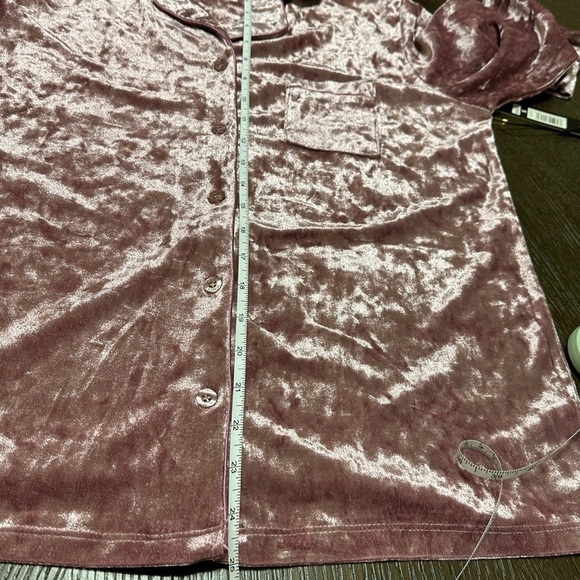 NWT Nicole Miller Crushed Velvet Mauve Fusion Pajama Top, Women’s size Small - Picture 10 of 11